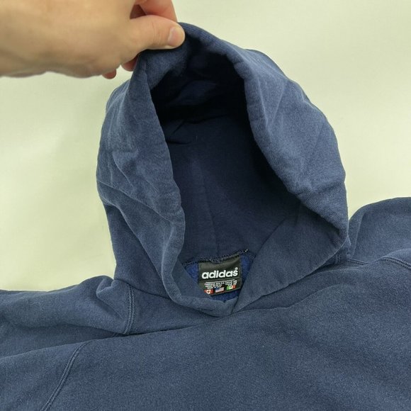 Vintage Adidas Made in USA Trefoil Big Logo Hoodie Sweatshirt Sz XL Embroidered - Picture 6 of 10